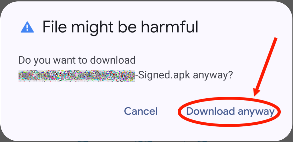شاشة تحذير من الأندرويد